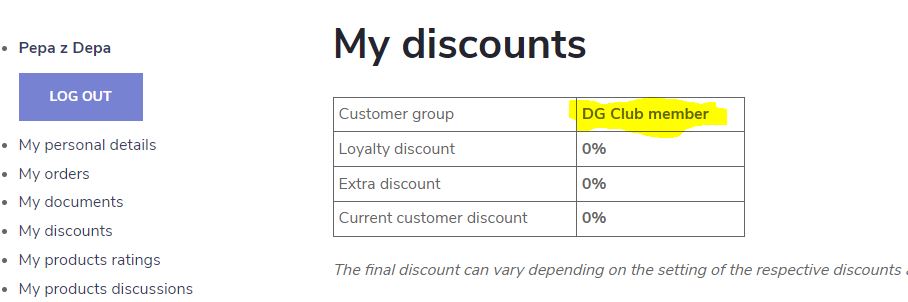 dg club discount 2